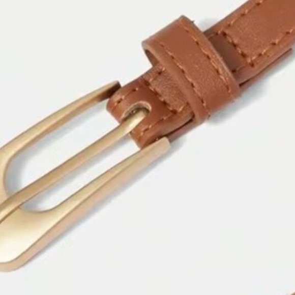 🍃 NEW! Anthro Cognac Leather Belt - Picture 2 of 3